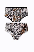 2li Kadın Leopar Bikini Yüksek Bel İnce Lastik Ekonomik - 4