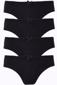 4lü Kadın Pamuklu Bikini Külot Renkli Fiyonklu İç Çamaşırı - 1
