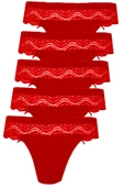 5li Kadın Dantelli Bikini Külot Pamuklu Arkası Düz Kaliteli FND - 5