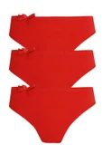 3lü Kadın Bikini Külot Pamuklu Renkli Ekonomik Rahat - 3