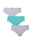 3lü Kız Çocuk Desenli Slip Külot İnce Lastikli Sevimli Rahat - 8