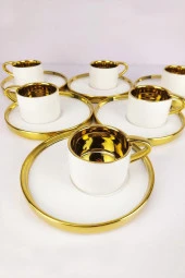 Digithome Kosova Porselen 6’lı Kahve Fincan Takımı Beyaz - İST-85 thumbnail 2