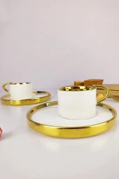 Digithome Kosova Porselen 6’lı Kahve Fincan Takımı Beyaz - İST-85 thumbnail 3