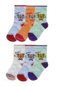 12li Kız Bebek Soket Çorap Renkli Desenli Ekonomik Çorap - 3