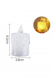 3lü Pilli Dekoratif Simli Led mum 6.5 cm - 2