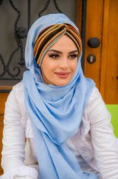 Bebe Mavi Burgu Hazır Şal - 1