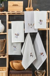 6 lı Gri Mutfak Havlu Seti - 1