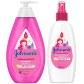 Johnsons Baby Işıldayan Parlaklık Şampuan 750 ml + Johnsons Işıldayan Parlaklık Kolay Tarama Spreyi 200 ml - 1