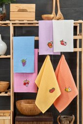 6 lı Sarı-Turuncu Mutfak Havlu Seti - 1