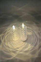 2li Gül Işıklı Led Mum 9 cm - 1