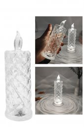 2li Gül Işıklı Led Mum 9 cm - 3