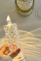 2li Gül Işıklı Led Mum 9 cm - 4