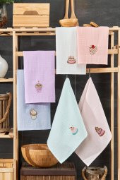 6 lı Açık Pembe Mutfak Havlu Seti - 1