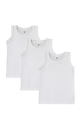 Tekkaplan 3lü Erkek Çocuk Pamuklu Askılı Sanforize Ribana Atlet thumbnail 2