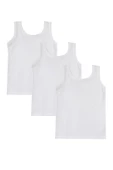 Tekkaplan 3lü Erkek Çocuk Pamuklu Askılı Sanforize Ribana Atlet thumbnail 3
