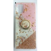 Samsung Galaxy A31 Yüzüklü Simli Lüks Kılıf - 8