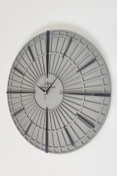 aSSe Tasarım Long Line Dekoratif Duvar Saati Antrasit & Siyah 37x37cm Sessiz Mekanizma - 3