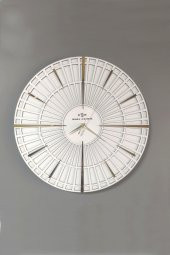 aSSe Tasarım Long Line Dekoratif Duvar Saati Beyaz & Gold 37x37cm Sessiz Mekanizma thumbnail 2