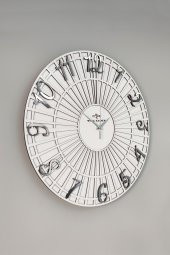 aSSe Tasarım Striped Pattern Beyaz & Gümüş 37x37cm Duvar Saati Sessiz Mekanizma thumbnail 1