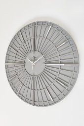 aSSe Tasarım Long Line Dekoratif Duvar Saati Antrasit & Gümüş 37x37cm Sessiz Mekanizma - 3