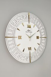 aSSe Tasarım Özel Dekoratif Beyaz&Gold Aynalı Duvar Saati 50x50cm thumbnail 1
