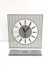 aSSe Tasarım Long Line Mirrored Desk Clock ( Masa Saati 20x24 ) Sessiz Mekanizma - 1