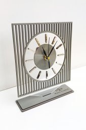 aSSe Tasarım Long Line Mirrored Desk Clock ( Masa Saati 20x24 ) Sessiz Mekanizma - 2