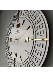 aSSe Tasarım Özel Dekoratif Beyaz&Gold Aynalı Duvar Saati 50x50cm thumbnail 4