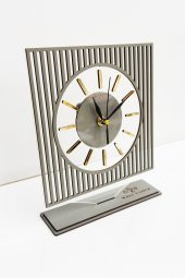 aSSe Tasarım Long Line Mirrored Desk Clock ( Masa Saati 20x24 ) Sessiz Mekanizma - 2