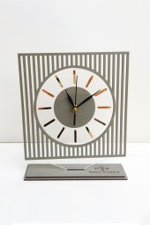 aSSe Tasarım Long Line Mirrored Desk Clock ( Masa Saati 20x24 ) Sessiz Mekanizma - 3