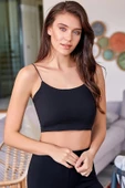 Kadın İp Askılı Crop Büstiyer Pamuklu Yarım Atlet 8031 - 4