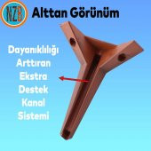 Mobilya Kanepe Sehpa TV Ünitesi Koltuk Ayağı 18 cm Kahverengi Ahşap Desenli Baza Ayak thumbnail 4