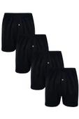 4lü Erkek Düğmeli Boxer Ekonomik %100 Pamuklu Paçalı Don - 5
