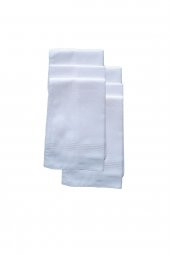 6 lı El Cep Yaka Kumaş Mendil 36x36 Cm 100 Pamuklu TM Beyaz - 3
