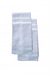 6 lı El Cep Yaka Kumaş Mendil 36x36 Cm 100 Pamuklu TM Beyaz - 4