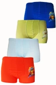 4lü Erkek Çocuk Boxer Pamuklu Renkli Rahat Karışık Paçalı Don lxx - 2