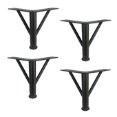 4 Adet Firkete Ayak Metal 12 cm Mat Siyah Mobilya Koltuk Ayağı - 1