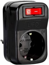 UFO UAK001 TEKLİ ANAHTARLI AKIM KORUMA PRİZİ 3500W SİYAH AŞIRI YÜK KORUMA PRİZ - 2