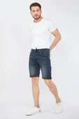 Erkek Jean Şort Koyu Lacivert - 4
