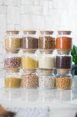 12 Li Set Bambu Kapaklı Cam Kavanoz & Erzak Saklama Kabı 500 ml Küçük Boy ( Vakum Kapak ) - 3