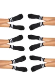 6lı Kadın Unisex Çizgili Kısa Çorap Pamuklu Tenis Ekonomik Spor - 4