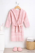 Mira Home Kapşonlu Çocuk Peştemal Bornoz %100 Pamuk - 1