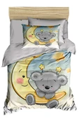 Yenidoğan Kız / Erkek Unisex Bebek Nevresim Takımı 3D Pamuklu Aydaki Ayıcık - 1
