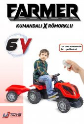UJ Toys - KUMANDALI AKÜLÜ 6V RÖMORKLU TRAKTÖR - 1