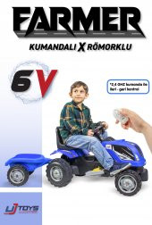 UJ Toys - KUMANDALI AKÜLÜ 6V RÖMORKLU TRAKTÖR - 1