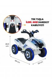 UJ Toys Uzaktan Kumandalı Akülü Atv 6v Ranger-Beyaz Polis - 3