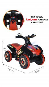 UJ Toys Uzaktan Kumandalı Akülü Atv 6v Ranger-Siyah - 3