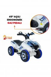 UJ Toys Uzaktan Kumandalı Akülü Atv 6v Ranger-Beyaz Polis - 4
