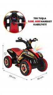 UJ Toys Müzikli ve Led Işıklı Safari Akülü Atv 6V-Siyah - 1