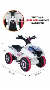 Uj Toys Müzikli Ve Led Işıklı Ranger Akülü Atv 6V-Beyaz Prenses - 1